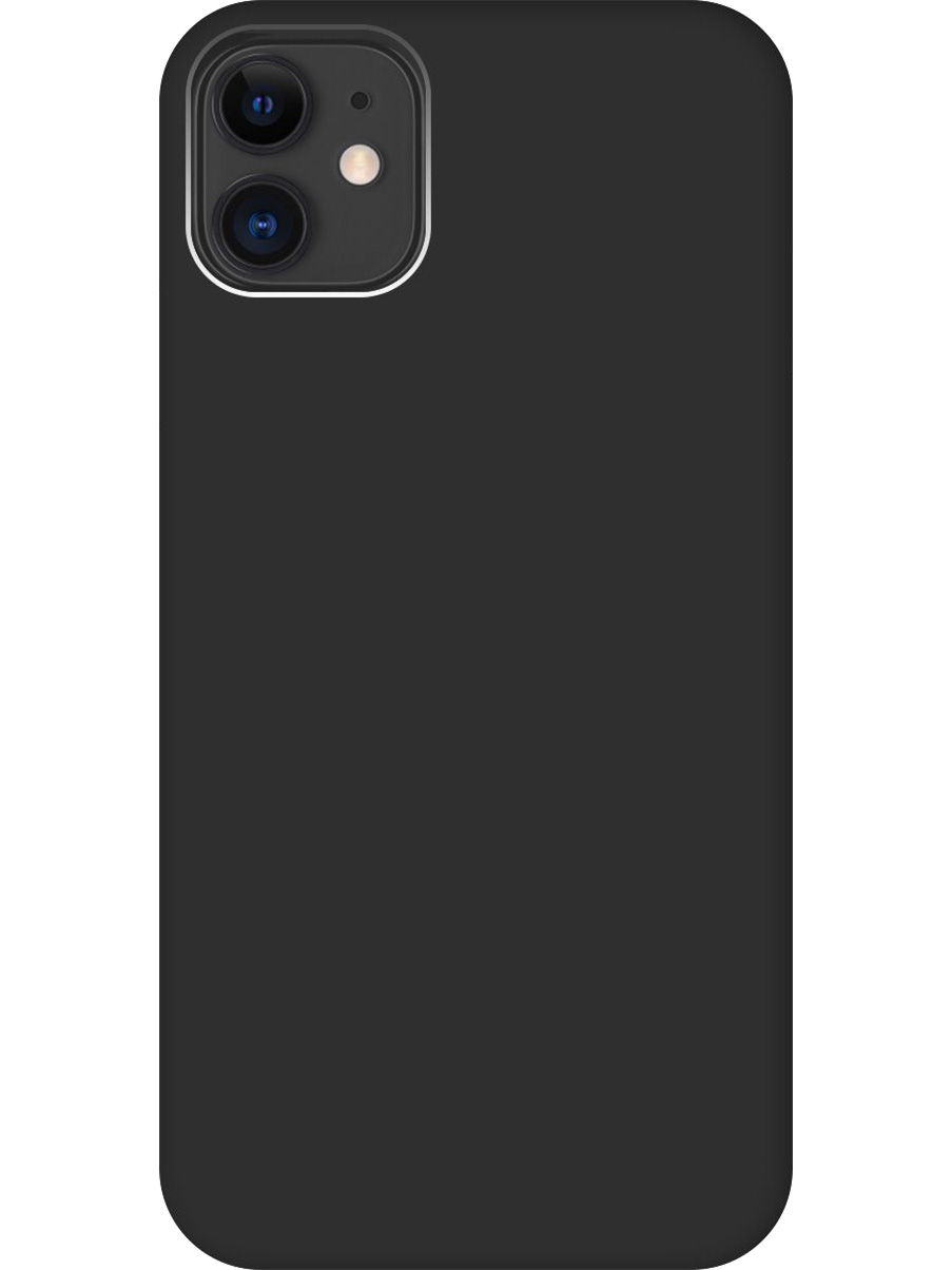 

Силиконовый чехол на Apple iPhone 11 матовый черный, 721799513