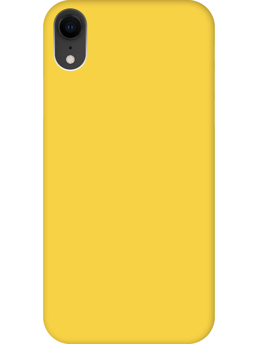 

Силиконовый чехол на Apple iPhone XR матовый желтый, 719086321