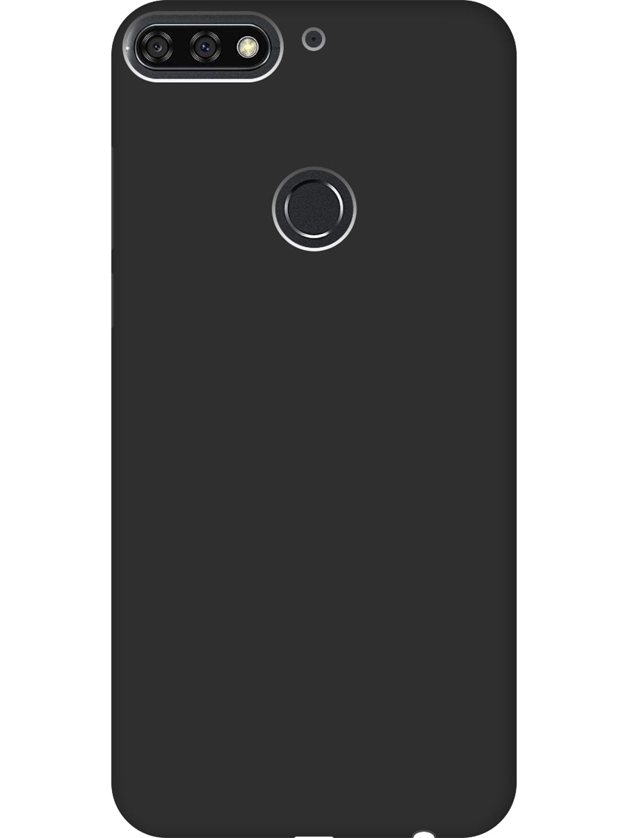 

Силиконовый чехол на Honor 7C / 7A Pro / Huawei Y6 Prime (2018) матовый черный, 717873013