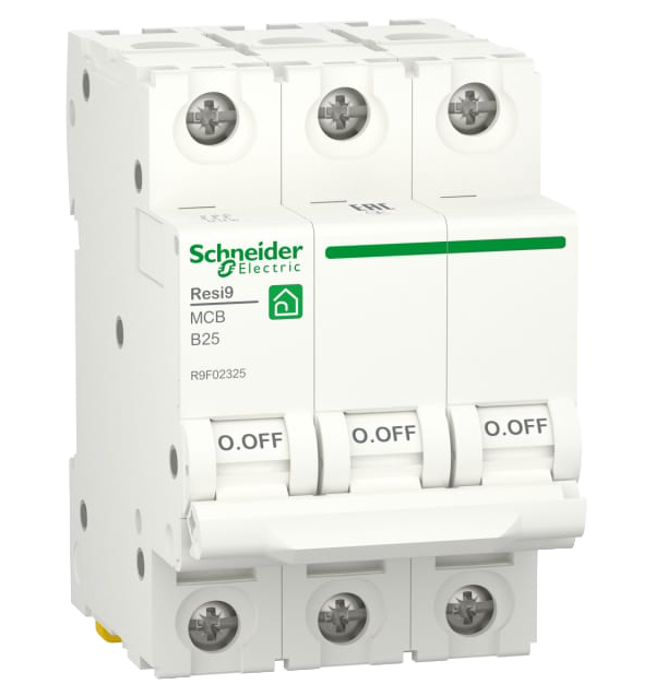 фото Автоматический выключатель schneider electric resi9 resi9 - 3p, тип хар-ки b, 25 а, 400 в