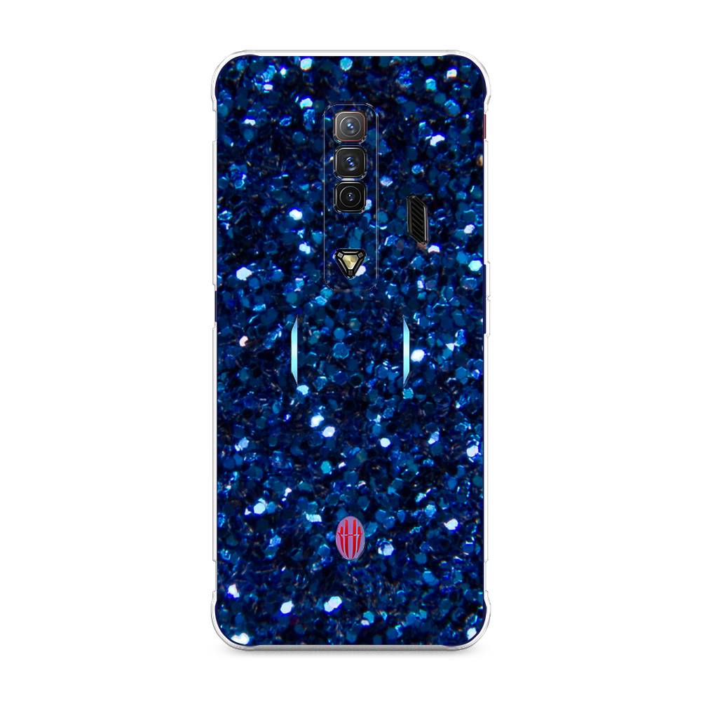 

Силиконовый чехол "Синие блестки рисунок" на ZTE Nubia Red Magic 7
