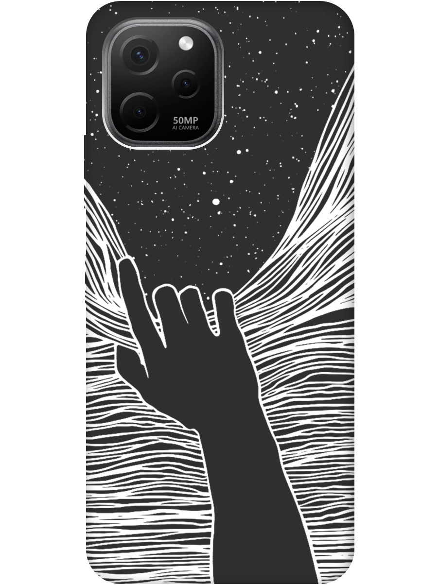 

Силиконовый чехол на Huawei nova Y61 с рисунком "Рука и нити" Soft Touch черный, 20000448