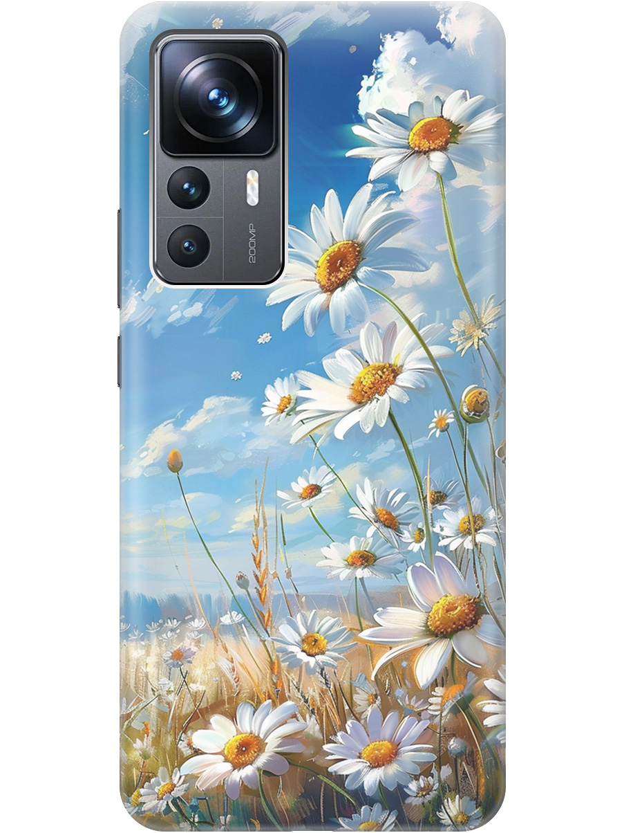 

Силиконовый чехол на Xiaomi 12T / 12T Pro с рисунком "Ромашки на поле", Белый;синий, 20000582