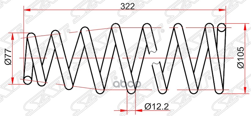 

Комплект Пружин 2шт Задние Toyota Premio/Allion 01- 4wd Sat арт. ST-27362