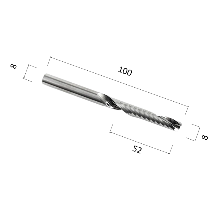 Фреза спиральная однозаходная DJTOL N1LX852 для станка ЧПУ фреза для маникюра безопасная 4 грани 1 2 × 2 5 мм в пластиковом футляре