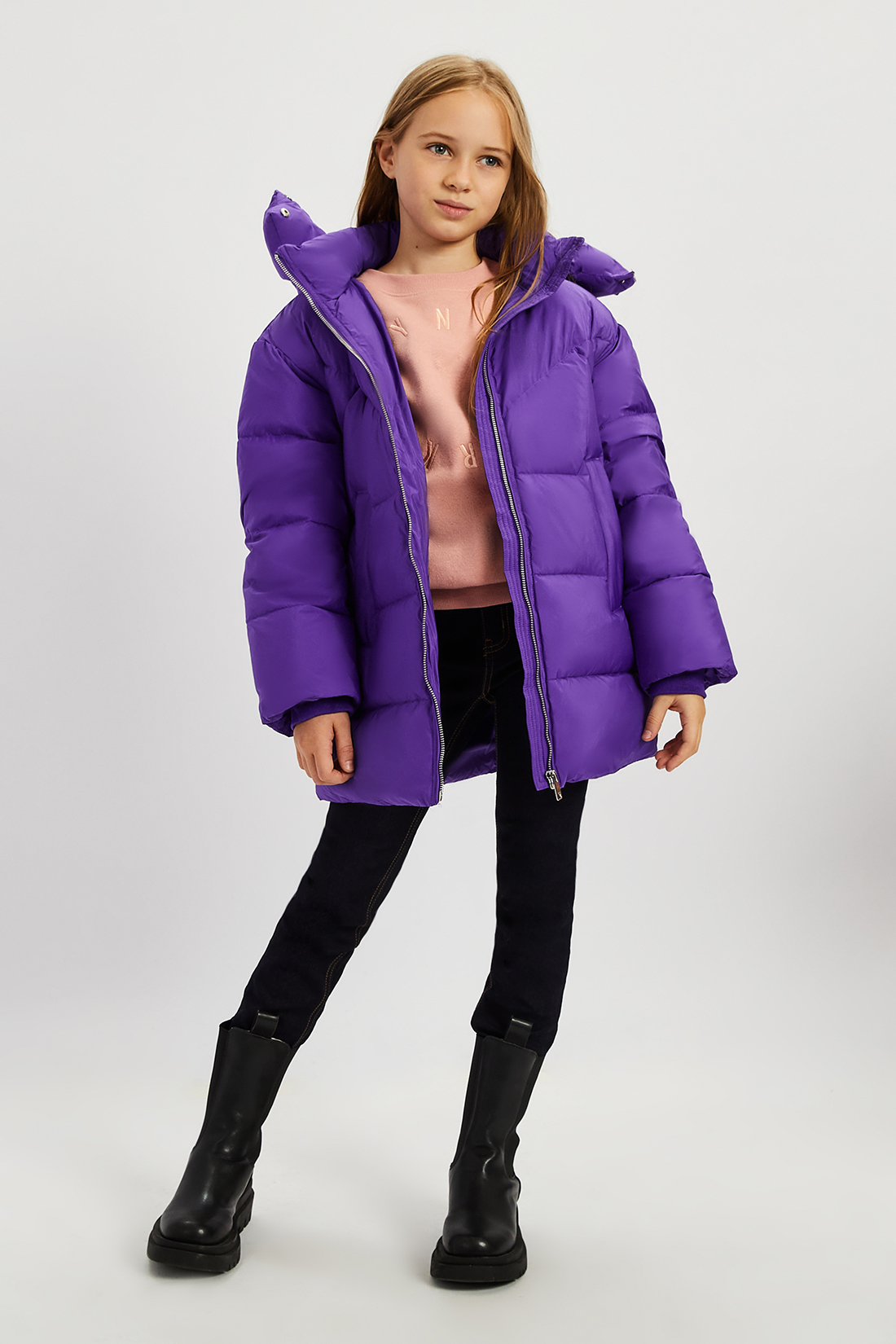 Пуховик детский Baon BK0022502 цвет фиолетовый размер 122 пуховик женский mountain hardwear ghost whisperer 2™ jacket коричневый