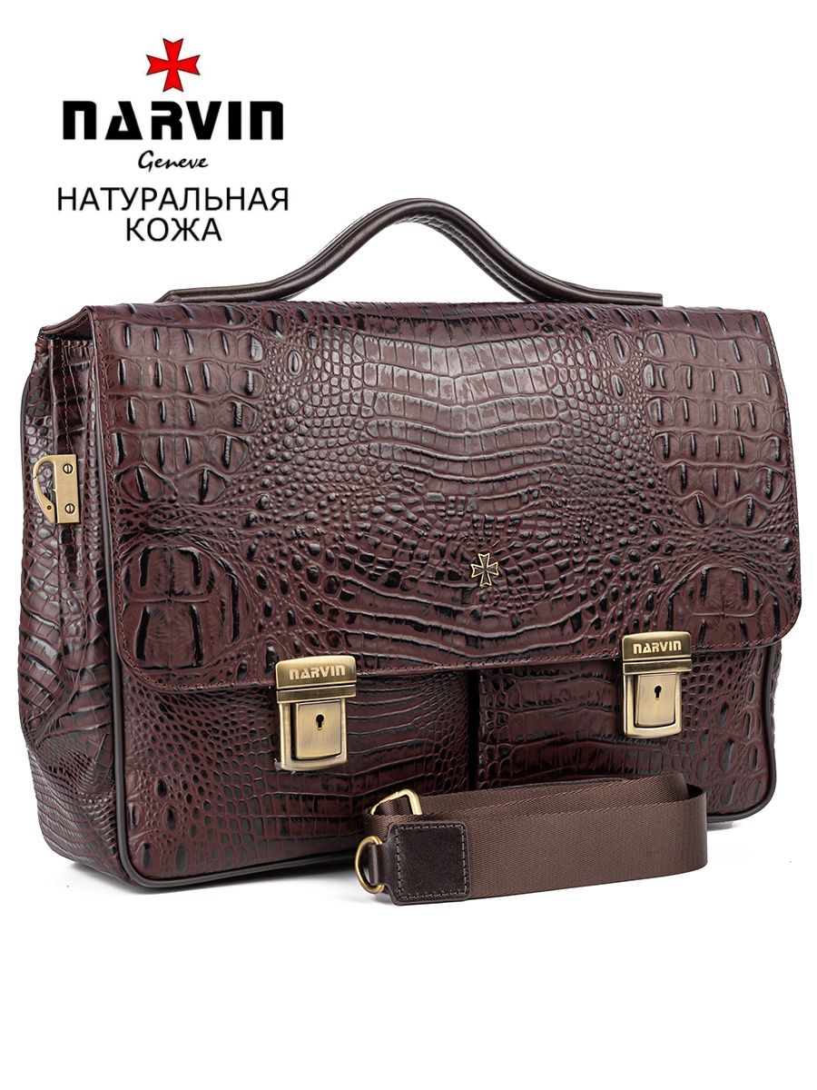 

Портфель мужской Narvin 9738 bambino burgundy, Бордовый, 9738