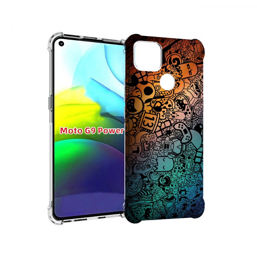 Чехол MyPads стикеты в тени для Motorola Moto G9 Power
