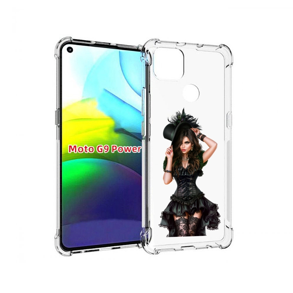 

Чехол MyPads стройная-девушка-в-черном-платье для Motorola Moto G9 Power, Прозрачный, Tocco