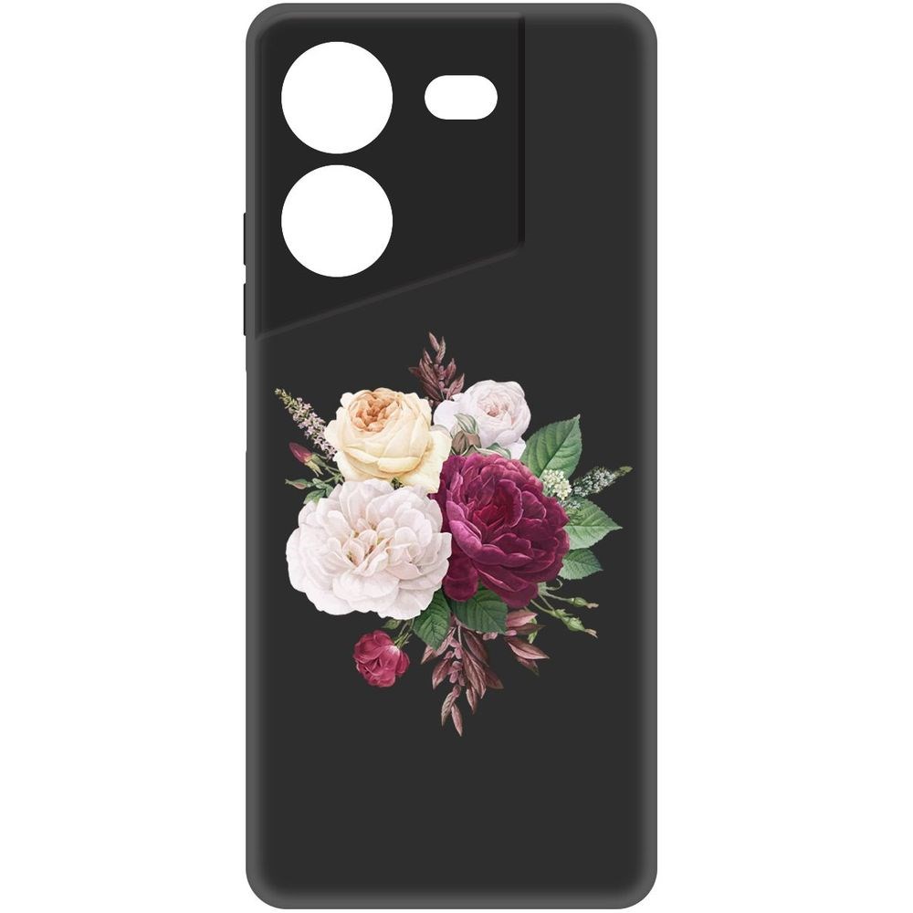 

Чехол-накладка Krutoff Soft Case Цветочная композиция для TECNO Pova 5 Pro черный