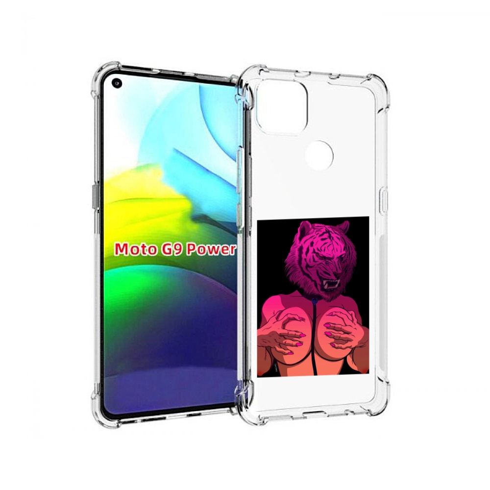 

Чехол MyPads тигр с секретом женский для Motorola Moto G9 Power, Прозрачный, Tocco