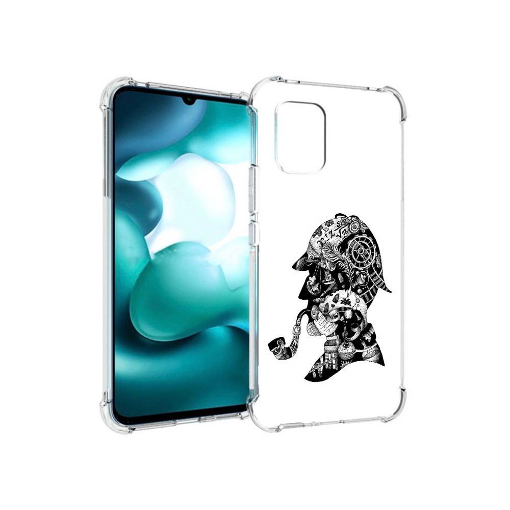 

Чехол MyPads Tocco для Xiaomi Mi 10 Lite мужчина с трубкой абстракция (PT150213.294.488), Прозрачный, Tocco