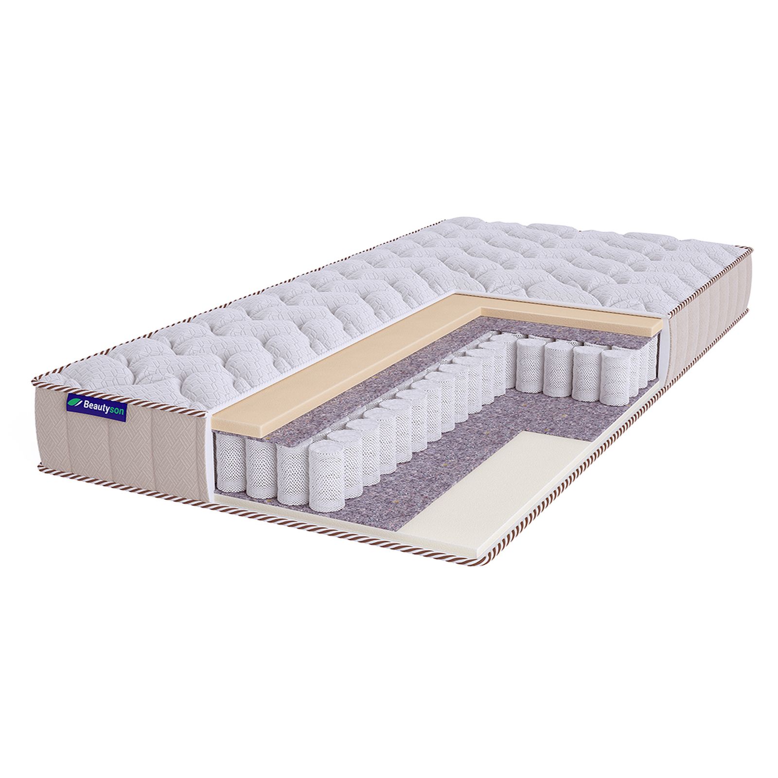 

Матрас Beautyson Roll Spring Soft Ecolatex 2 S600 Lux, 90х135, 20 см, пружинный, Белый, Roll Spring Soft Ecolatex 2 S600 Lux