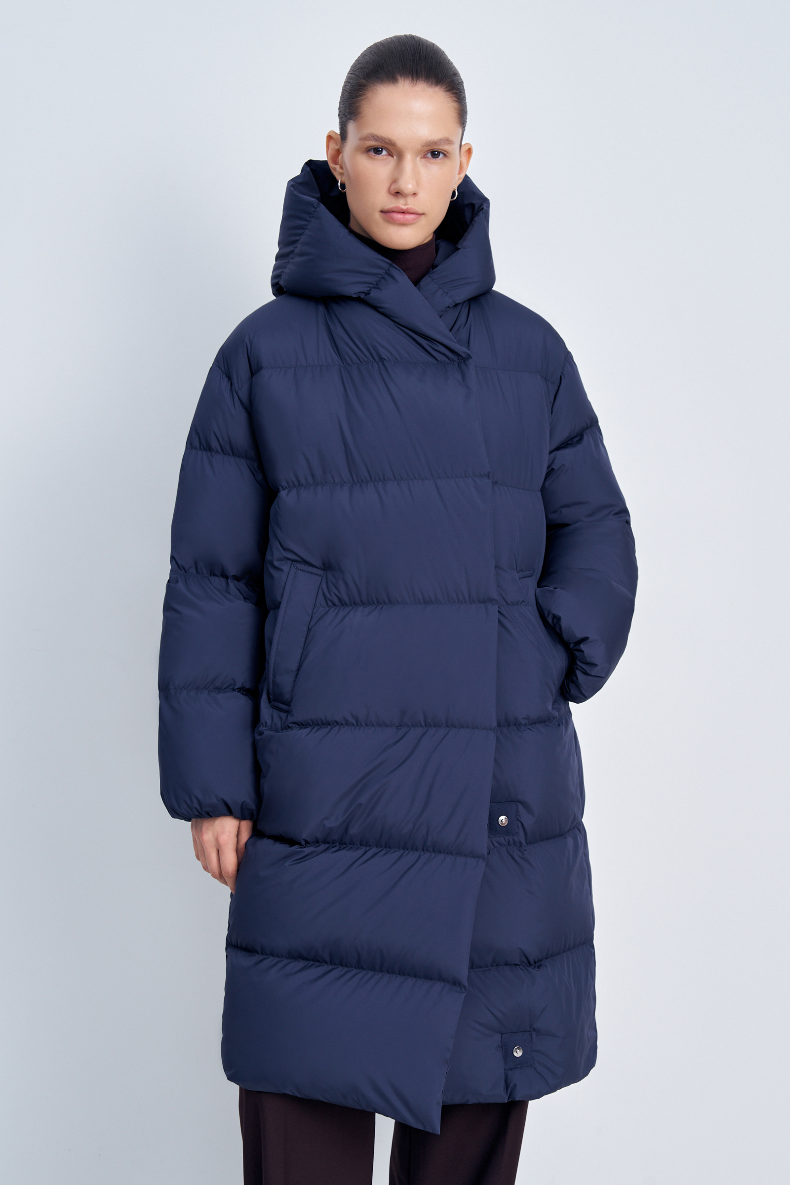 

Пуховик женский Finn Flare FAE110189 синий XL, FAE110189