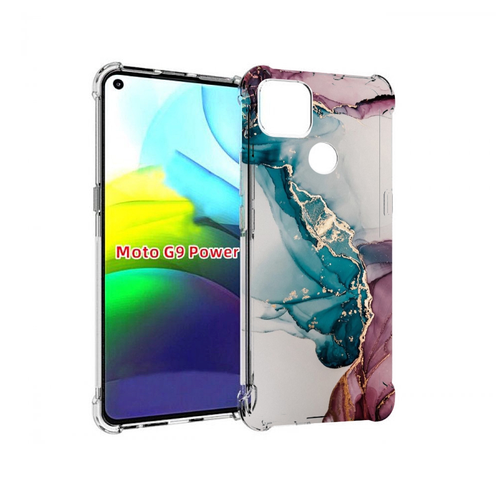 

Чехол MyPads фиолетовый синий краски для Motorola Moto G9 Power, Прозрачный, Tocco