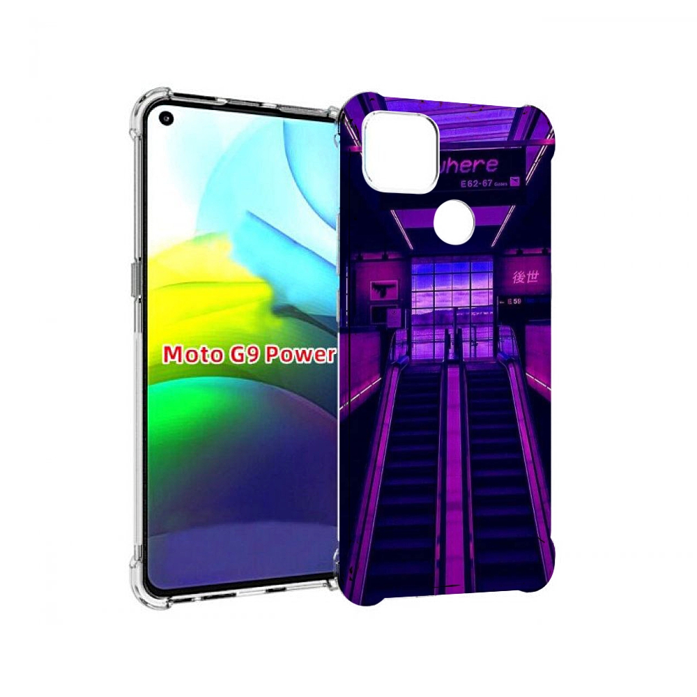

Чехол MyPads фиолетовый эскалатор для Motorola Moto G9 Power, Прозрачный, Tocco