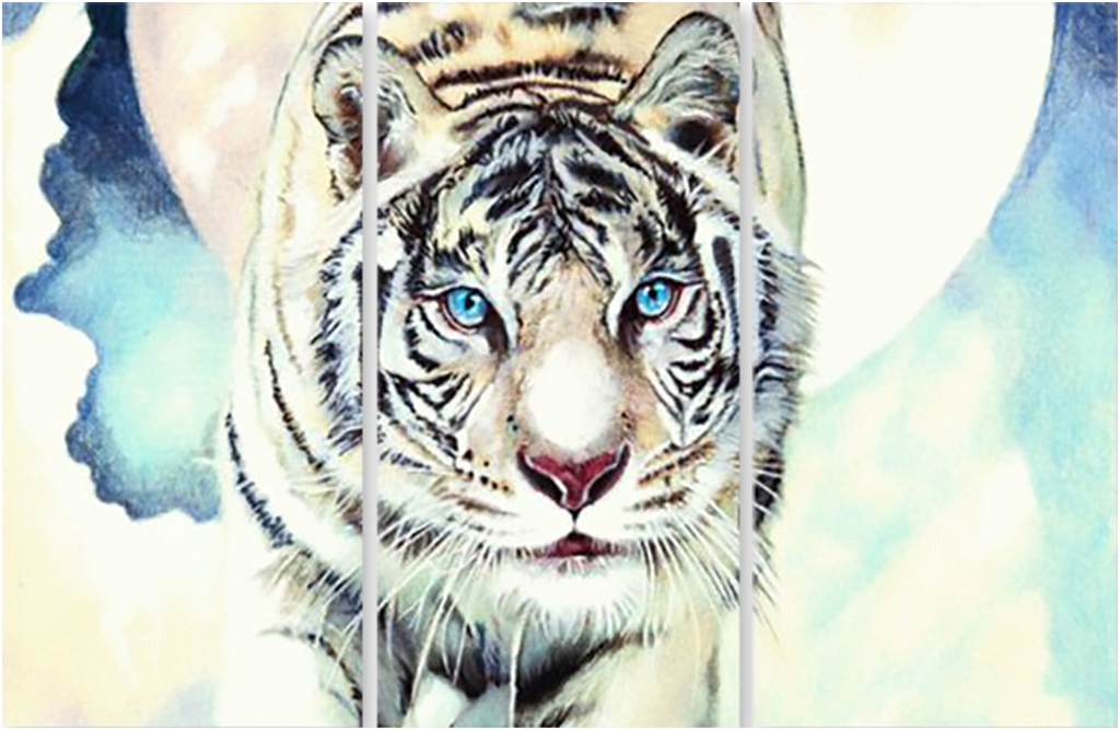 

Картина модульная на холсте Модулка Белый тигр 90x60 см, 1239