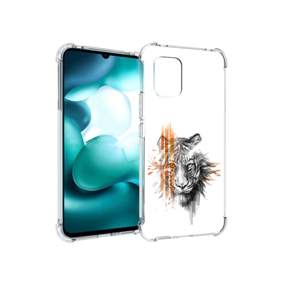 

Чехол MyPads Tocco для Xiaomi Mi 10 Lite огненный тигр (PT150213.294.526), Прозрачный, Tocco
