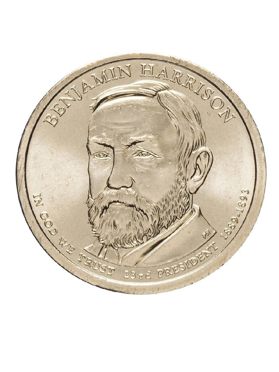 

Памятная монета 1 доллар Бенджамин Гаррисон Президенты США 2012 г