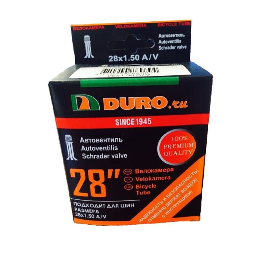 

Велокамера 28" DURO 28x1.50 (37-622) A/V/DHB01028, Черный, DHB01028