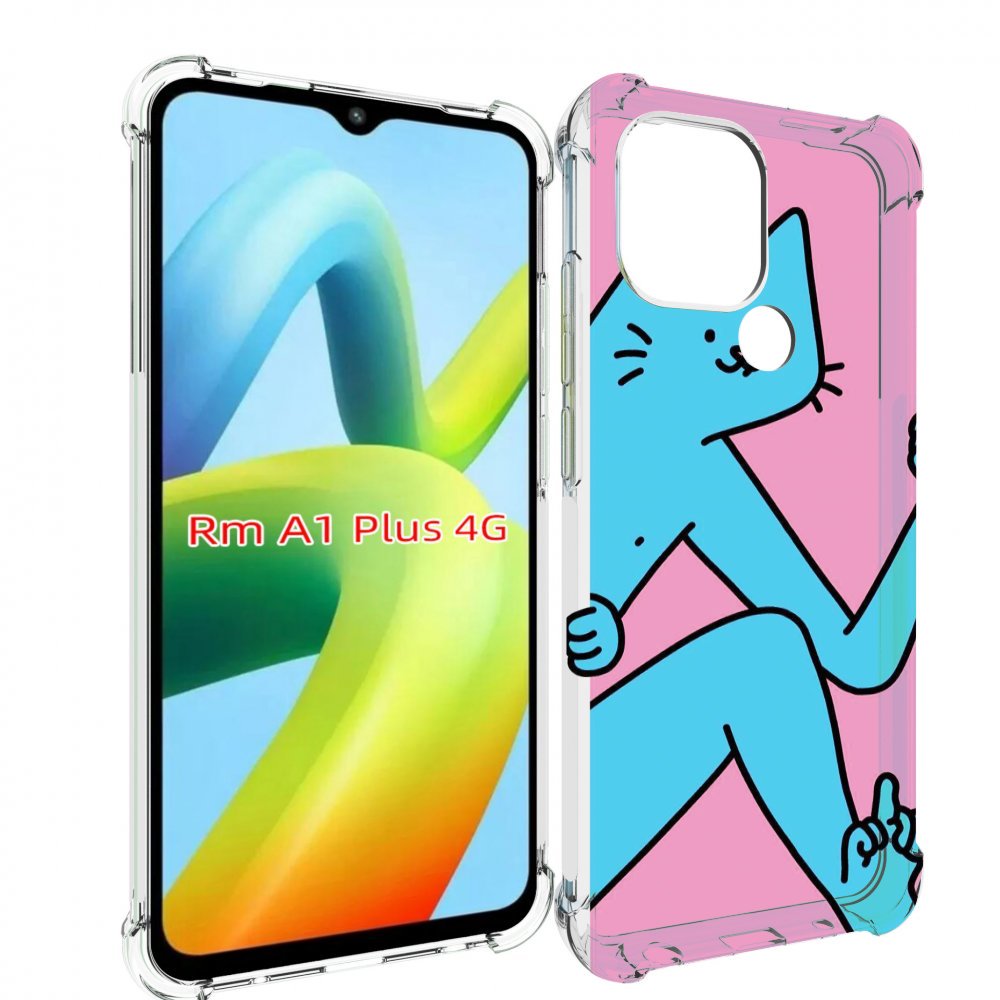 

Чехол MyPads голубой кот в дверце для Xiaomi Redmi A1 Plus +, Прозрачный, Tocco