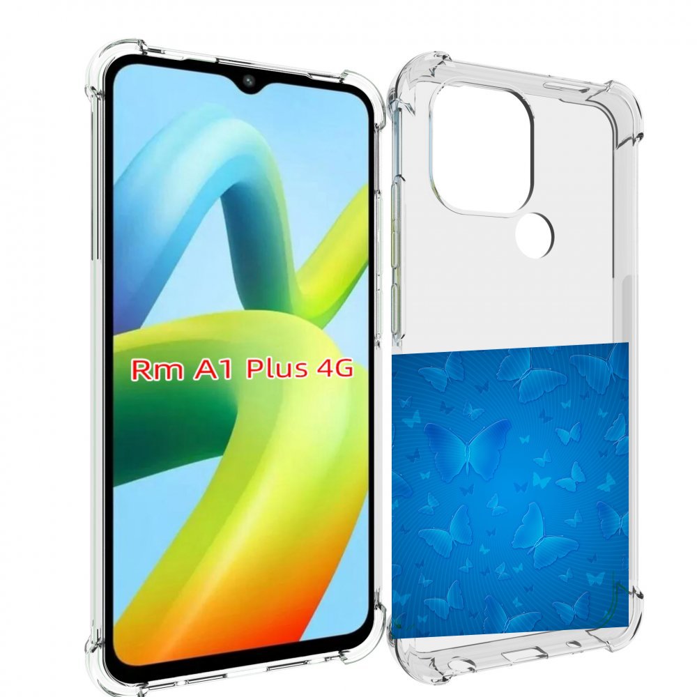 

Чехол MyPads голубые-бабочки для Xiaomi Redmi A1 Plus +, Прозрачный, Tocco