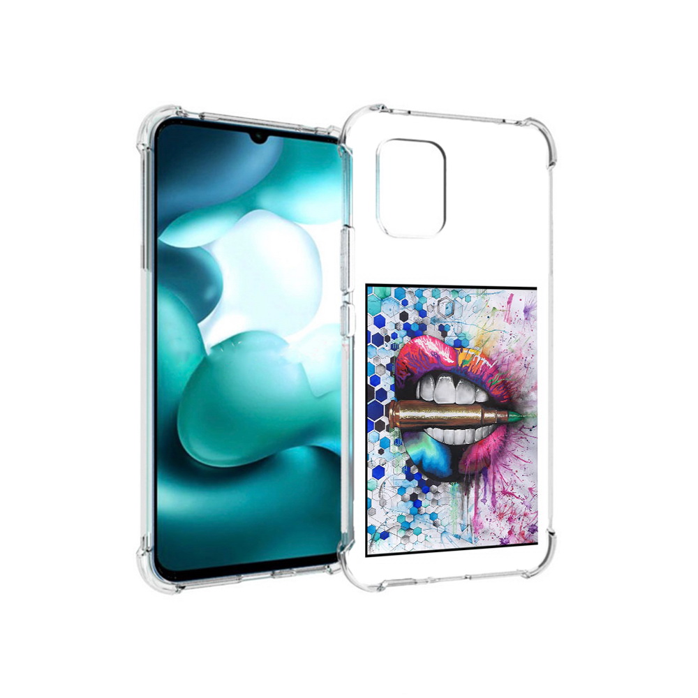 

Чехол MyPads Tocco для Xiaomi Mi 10 Lite разноцветные губы с пулей (PT150213.294.571), Прозрачный, Tocco