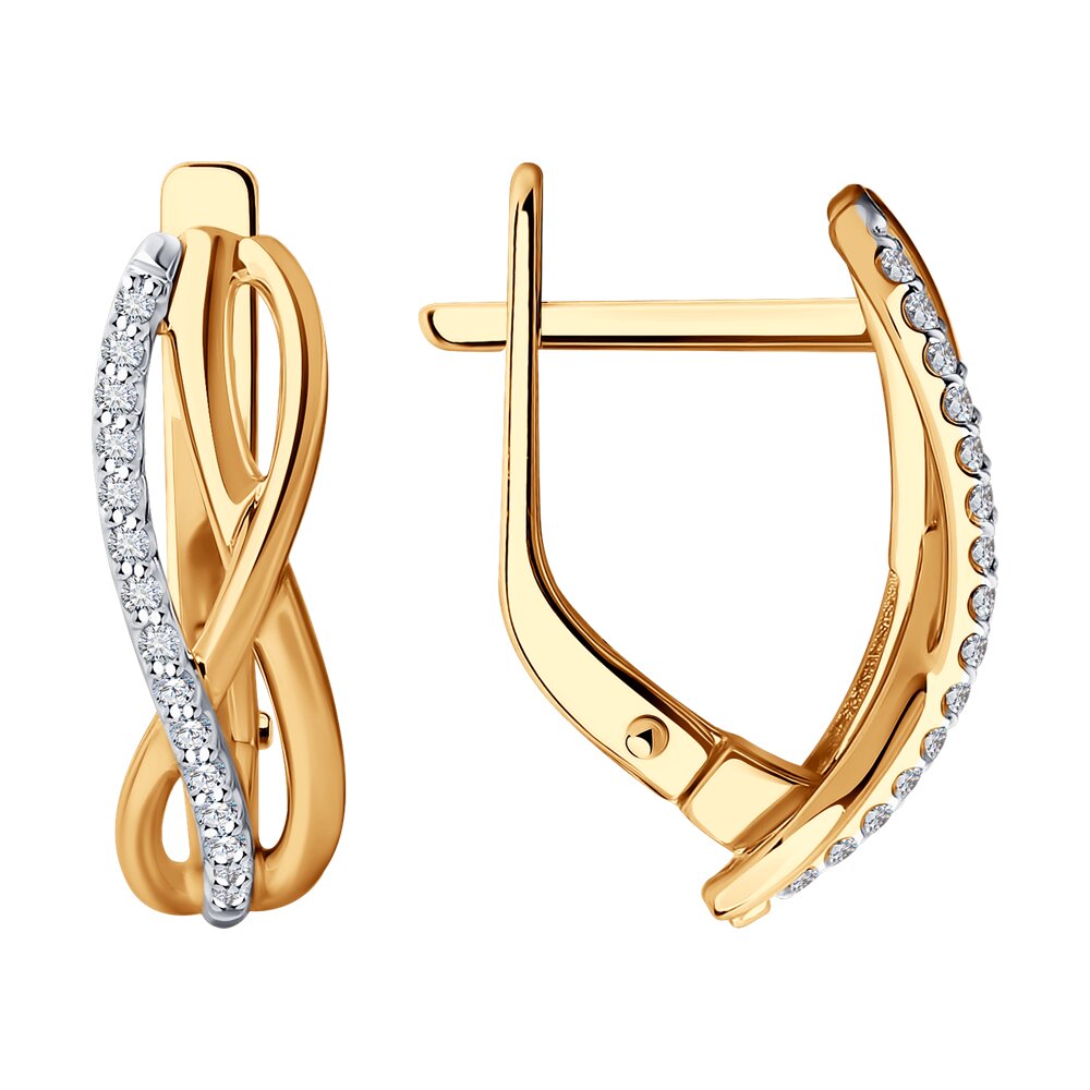 Серьги из красного золота с бриллиантом Diamant 51-220-01896-1