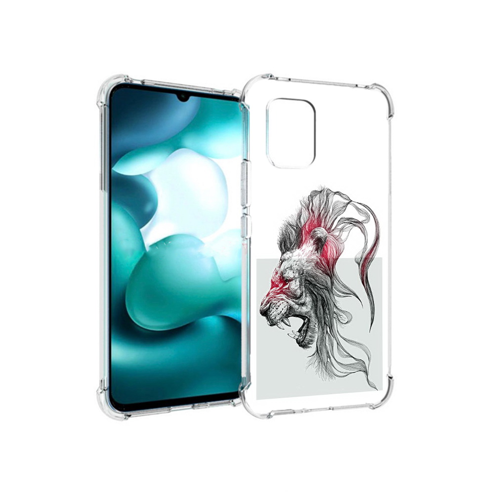 

Чехол MyPads Tocco для Xiaomi Mi 10 Lite разъяренный лев (PT150213.294.576), Прозрачный, Tocco