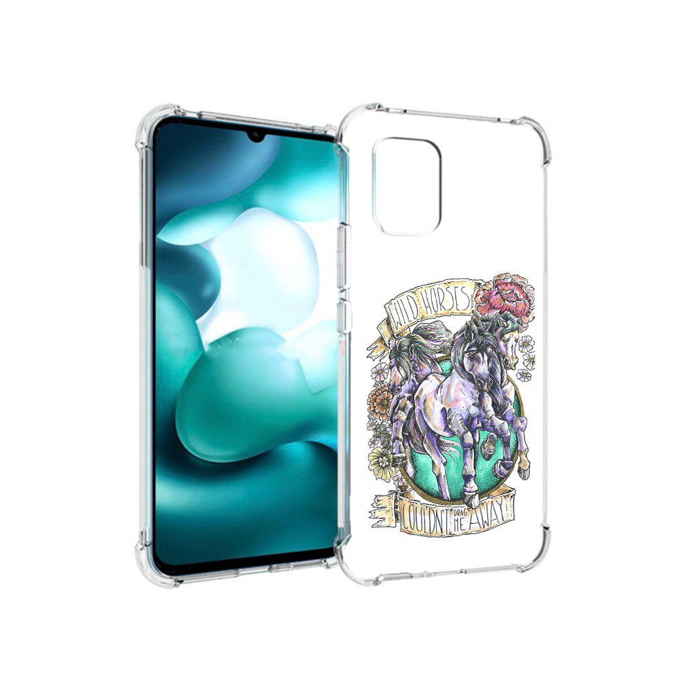 

Чехол MyPads Tocco для Xiaomi Mi 10 Lite рисунок коней в цветах (PT150213.294.582), Прозрачный, Tocco