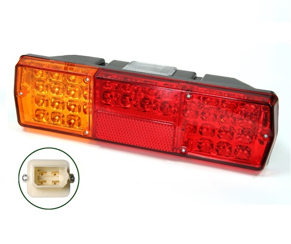 Фонарь задний LED 24V правый с разъемом (КамАЗ, 325х100х85мм, 36LED, 7.2W) AT AT18396