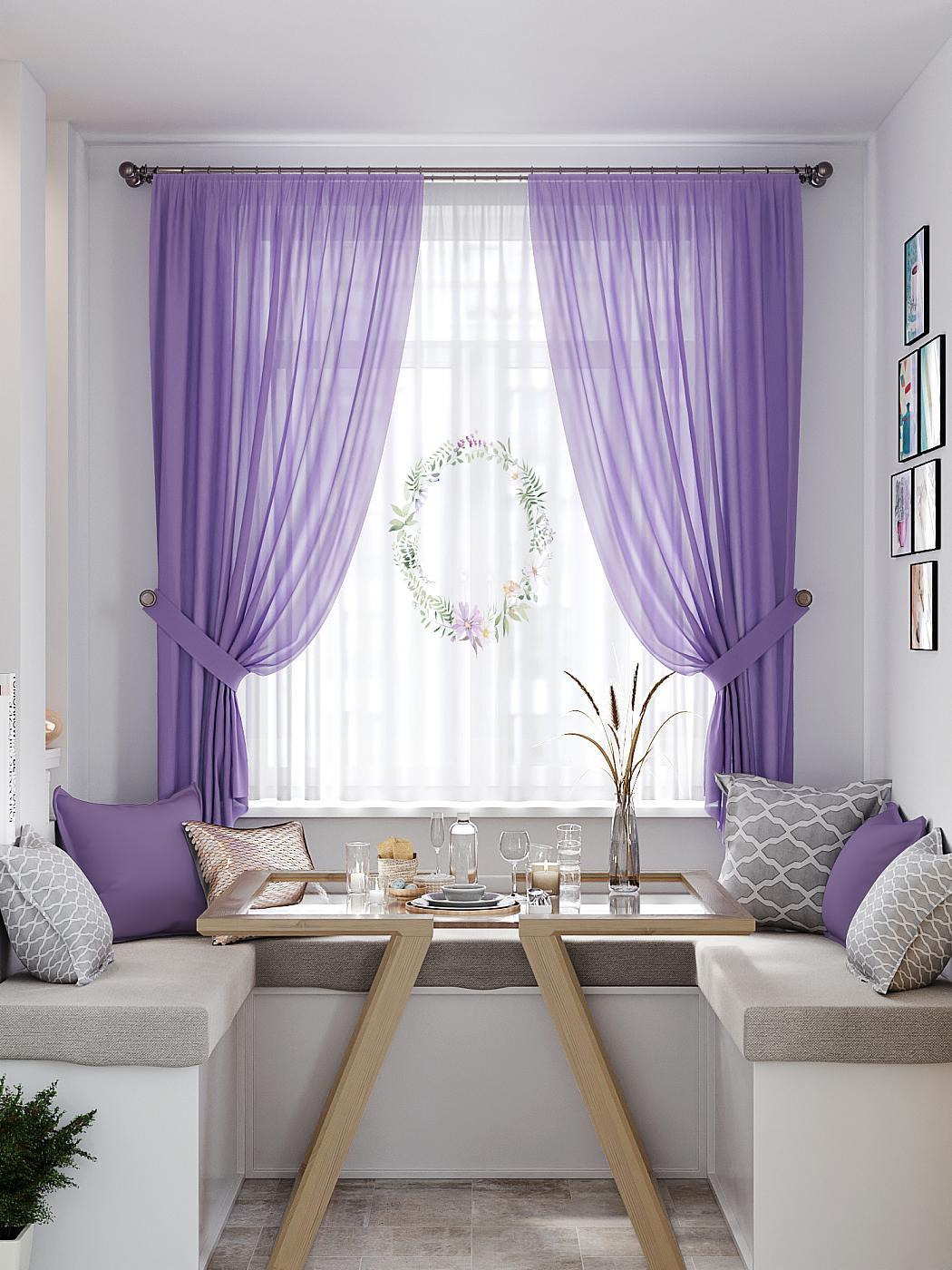 

Тюль AT HOME / шторы в комнату 145х180 см / Кенсвирс, 550363