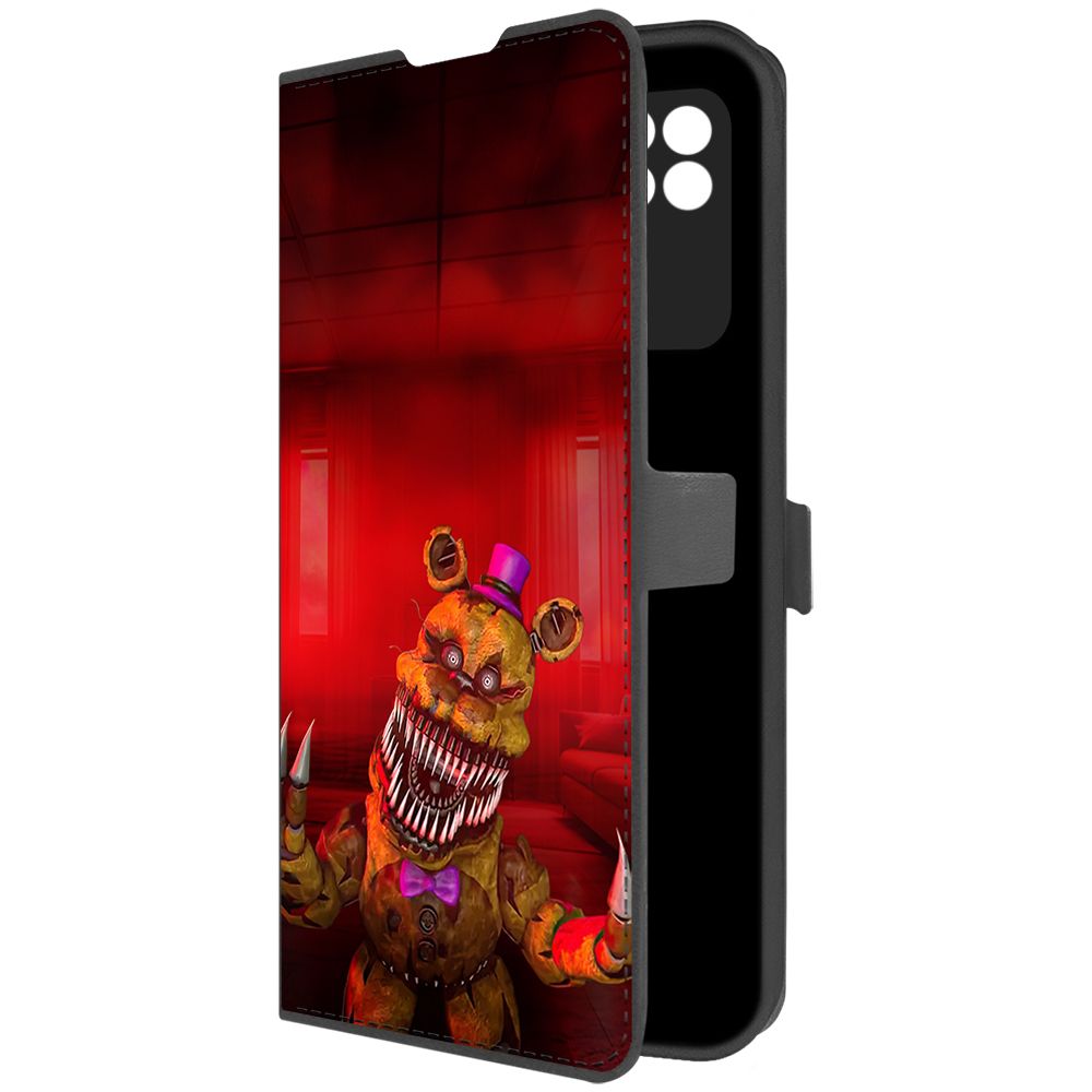 

Чехол-книжка Krutoff Eco Book для Xiaomi Redmi 10A ФНАФ - Фредди атакует (черный)