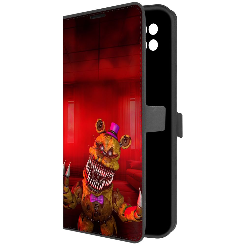 

Чехол-книжка Krutoff Eco Book для Xiaomi Poco C40 ФНАФ - Фредди атакует (черный)