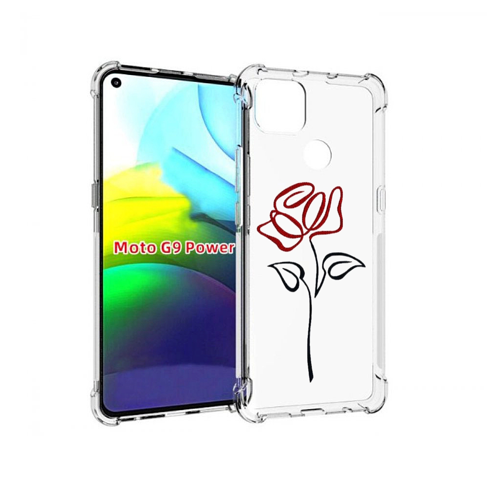 

Чехол MyPads цветок в одну линию для Motorola Moto G9 Power, Прозрачный, Tocco