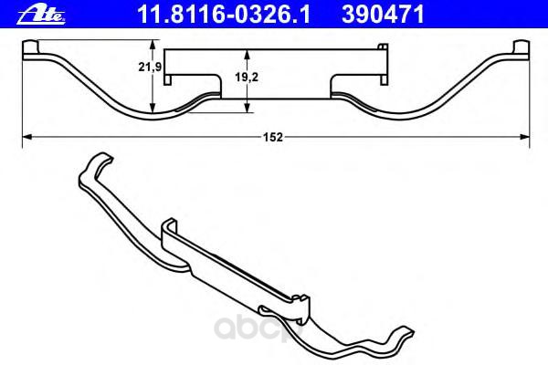 ATE Пружина  тормозных колодок   ATE 11811603261