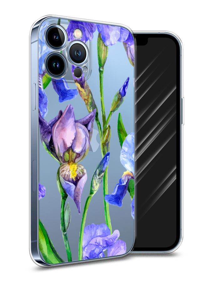 

Чехол Awog на Apple iPhone 13 Pro Max / Айфон 13 Pro Max "Синие ирисы", Разноцветный, 14450-8