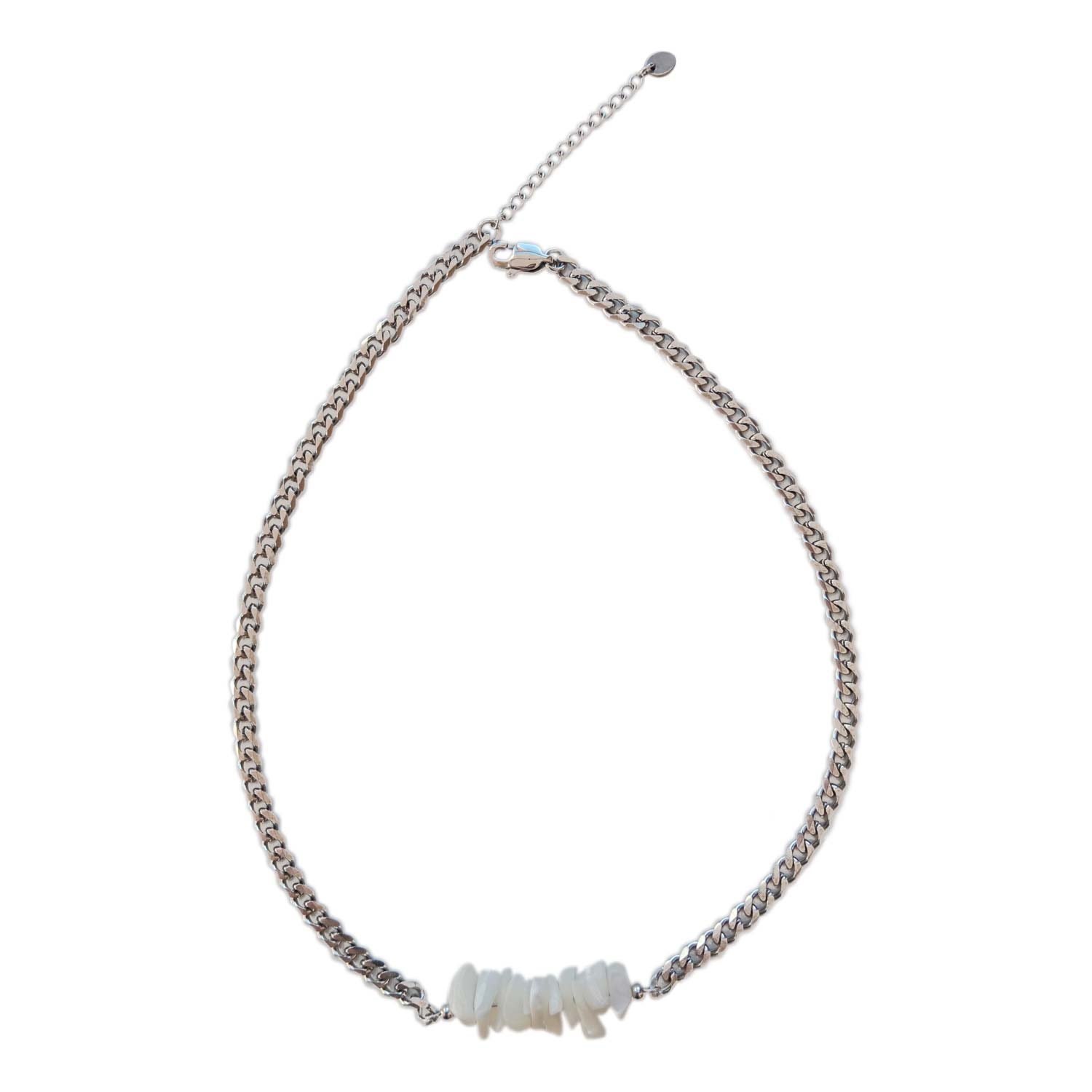 Колье из стали с перламутром 42 см Академия Важности 1140-av