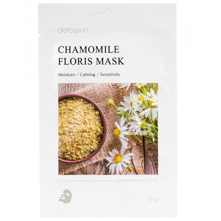 

Тканевая маска detoskin CHAMOMILE FLORIS MASK цветочная с экстрактом ромашки, 5шт., detoskin CHAMOMILE FLORIS MASK, 5шт