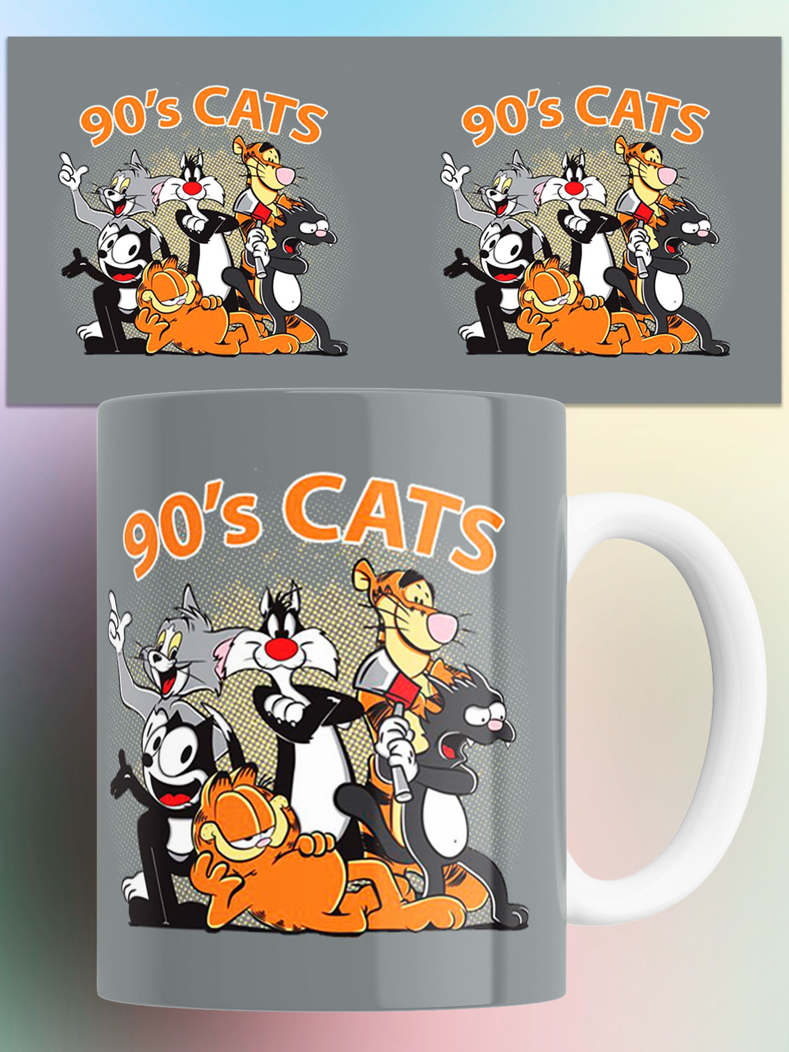 

Кружка с приколом 90s cats коты 330 мл, Кружка с приколом 90's cats коты 330 мл