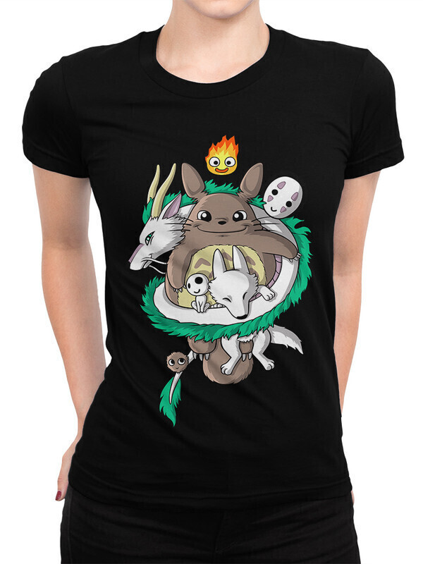 

Футболка женская Dream Shirts Аниме Студия Гибли Женская 10008581 черная XL, Аниме Студия Гибли Женская 10008581