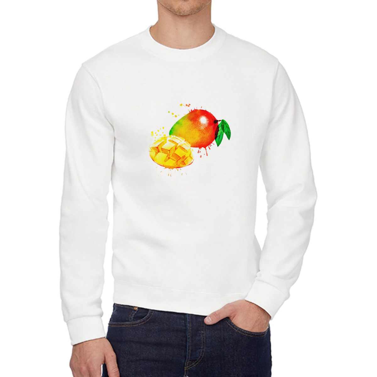 

Свитшот женский CoolPodarok Фрукты. Манго белый 54 RU, W0501768