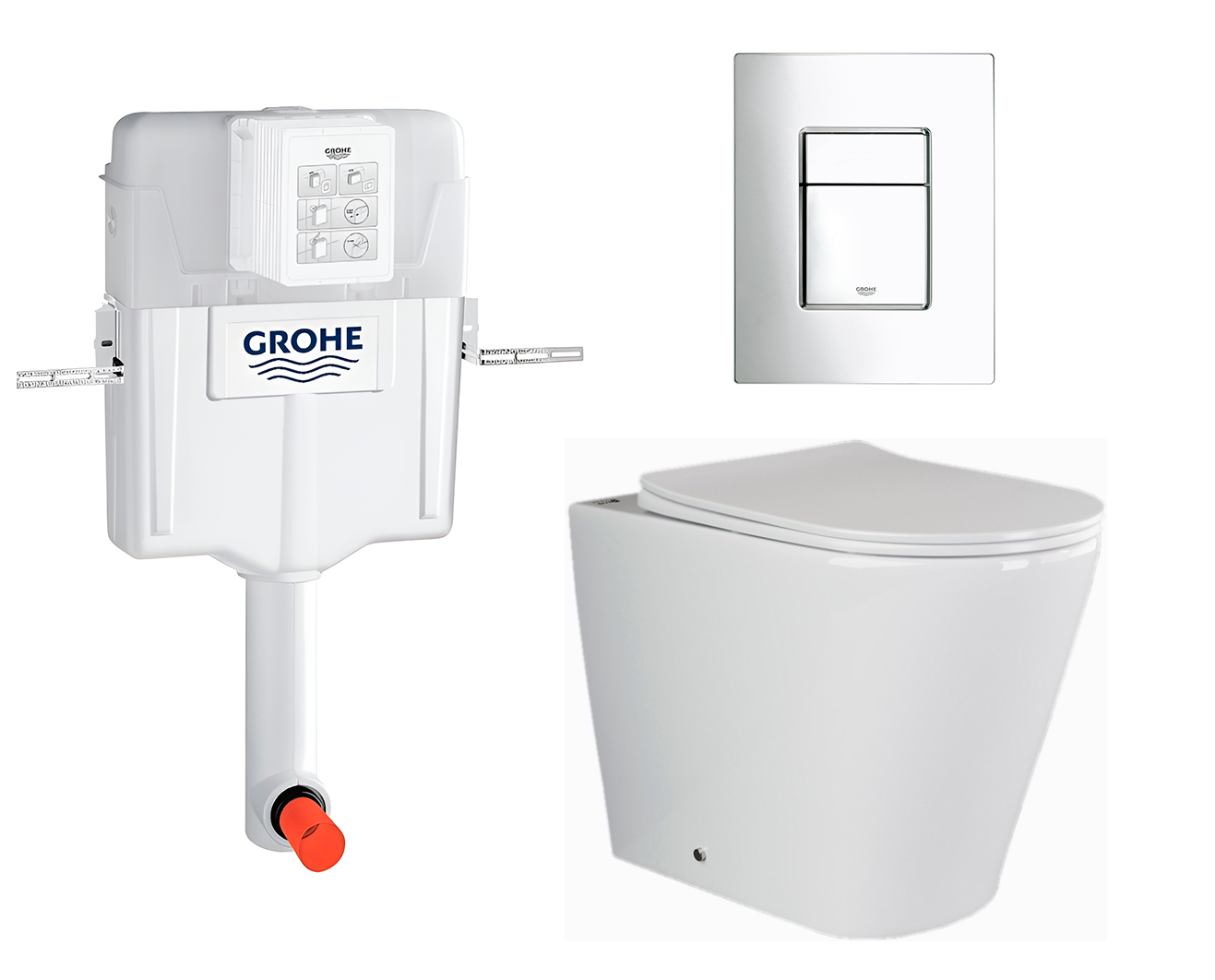 

Комплект: смывной бачок Grohe + унитаз Highlight + кнопка хром