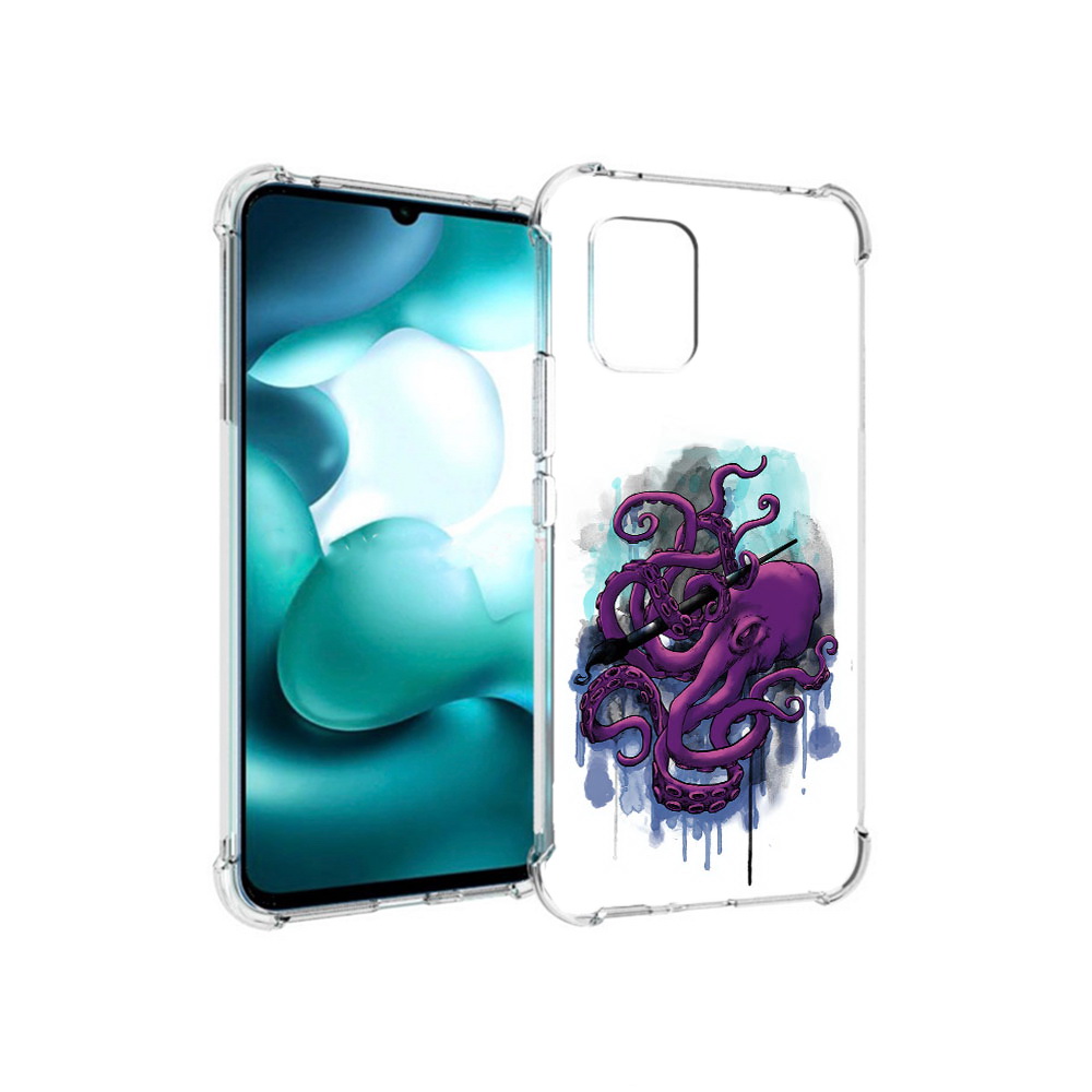 

Чехол MyPads Tocco для Xiaomi Mi 10 Lite фиолетовый осьминог (PT150213.294.658), Прозрачный, Tocco