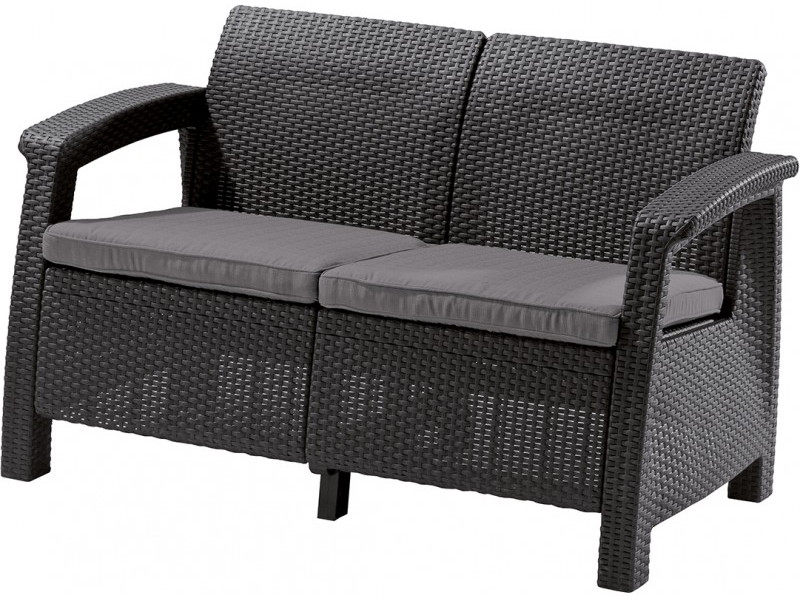 Садовый диван Keter Corfu II Love Seat серый