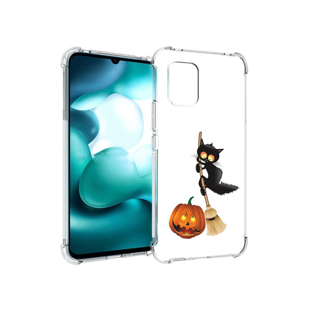 

Чехол MyPads Tocco для Xiaomi Mi 10 Lite хэлуинский котик (PT150213.294.667), Прозрачный, Tocco