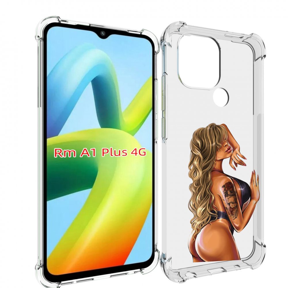 Чехол MyPads девушка-в-черном-кожаном-купальнике женский для Xiaomi Redmi A1 Plus +