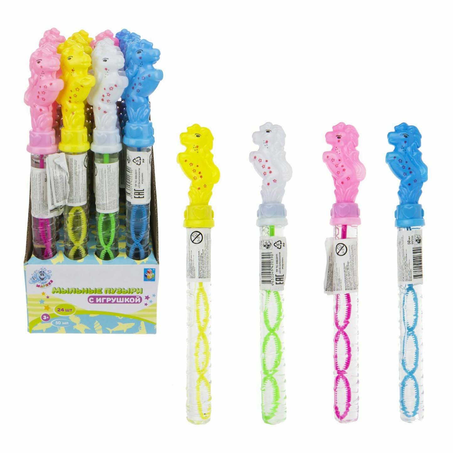 

Мыльные пузыри 1toy Колба с игрушкой 50 мл (дизайн по наличию)