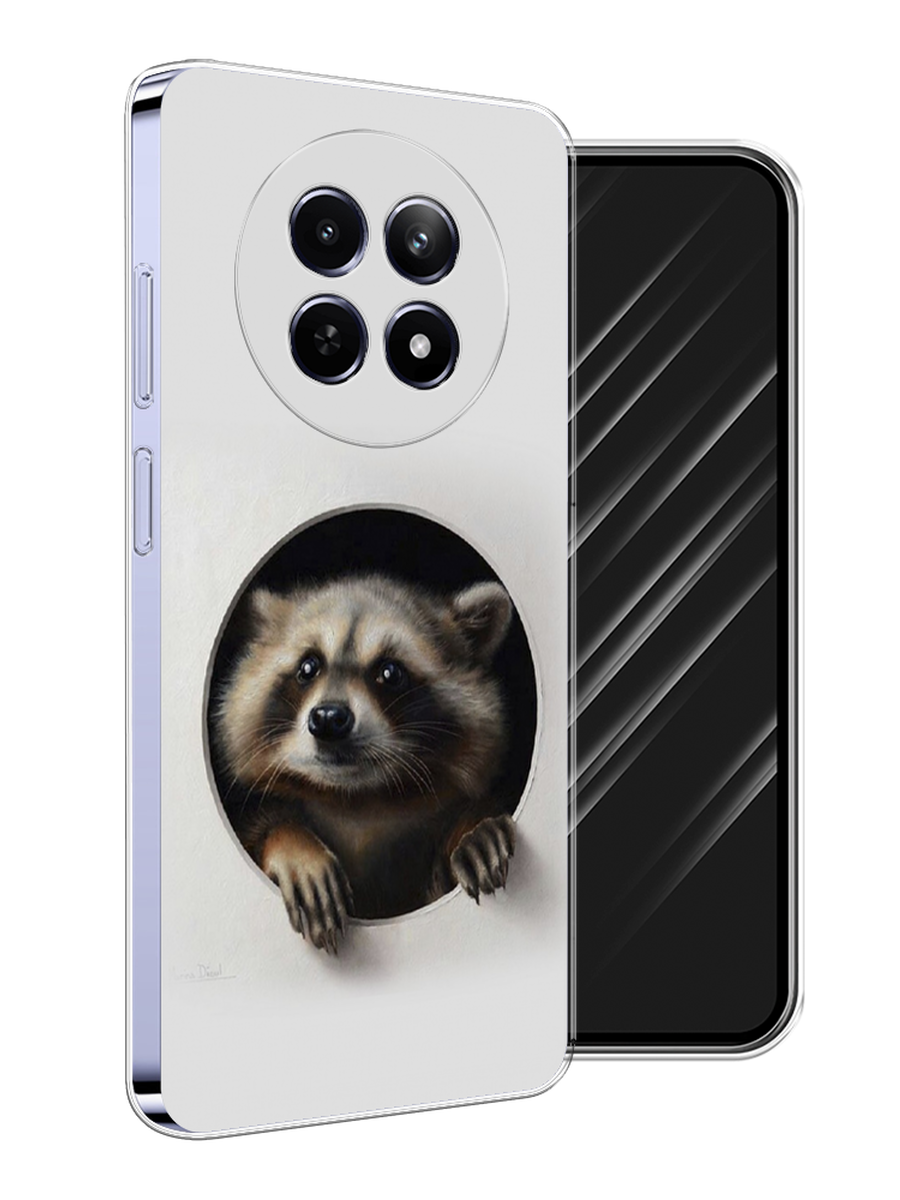 

Чехол Awog на Realme 12 5G "Любопытный енот", Коричневый;черный;белый, 2516450-1