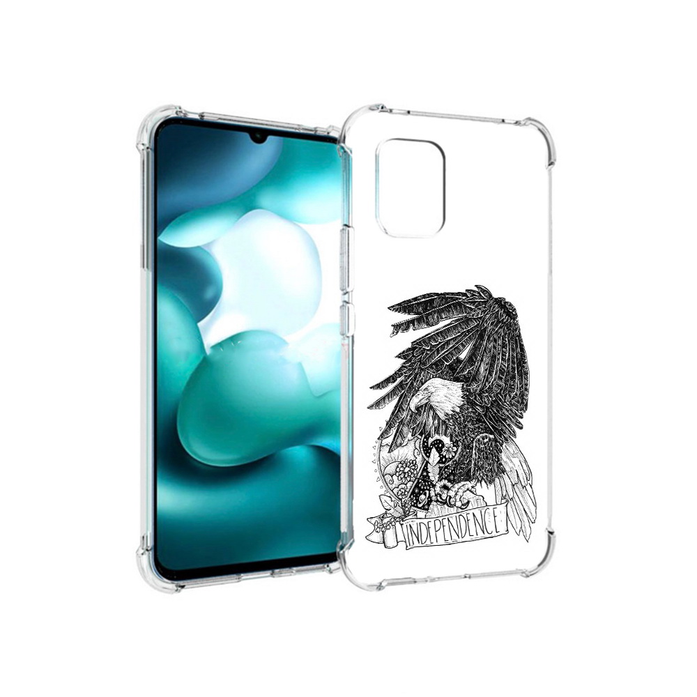 

Чехол MyPads Tocco для Xiaomi Mi 10 Lite черно белый сокол (PT150213.294.688), Прозрачный, Tocco